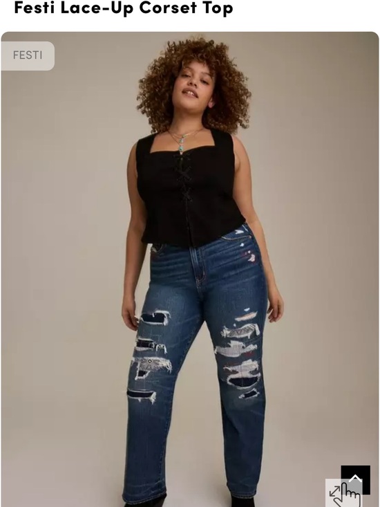 torrid Tops - Torrid Festi Black Lace-Up Cotton Blend Corset Crop Top Goth Emo Vamp Vixen NWT